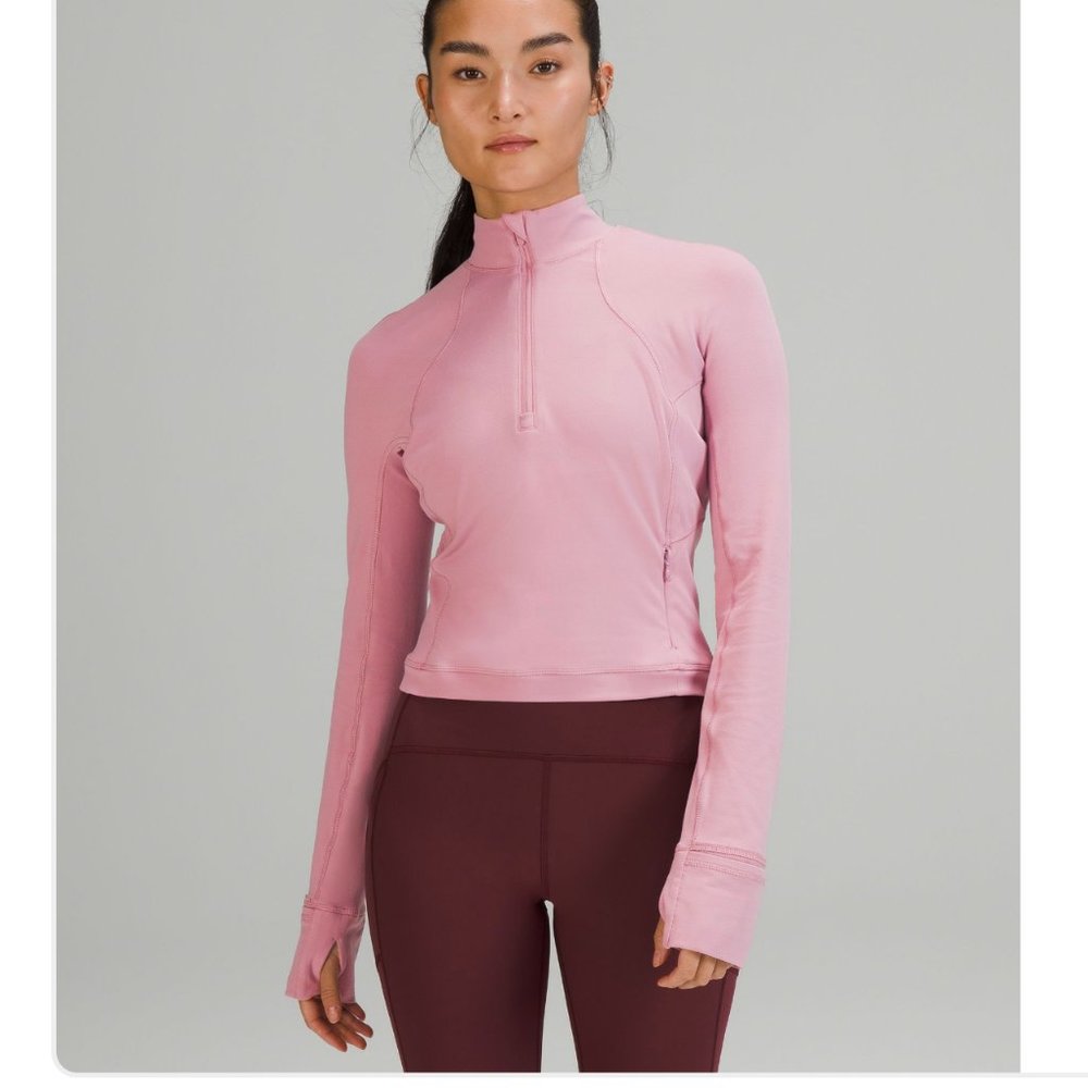 IT'S RULU RUN CROPPED HALF ZIP, Pink Taupe